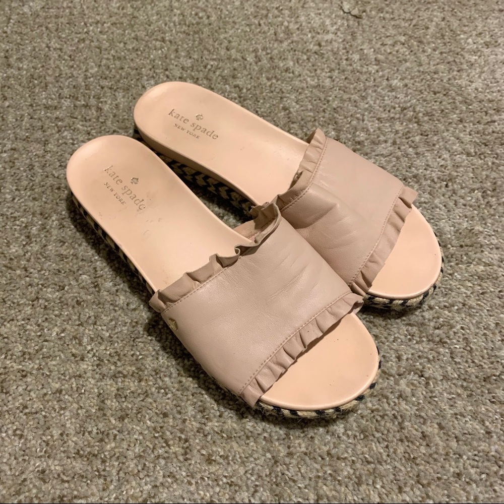 Kate Spade pale pink leather espadrilles 8.5